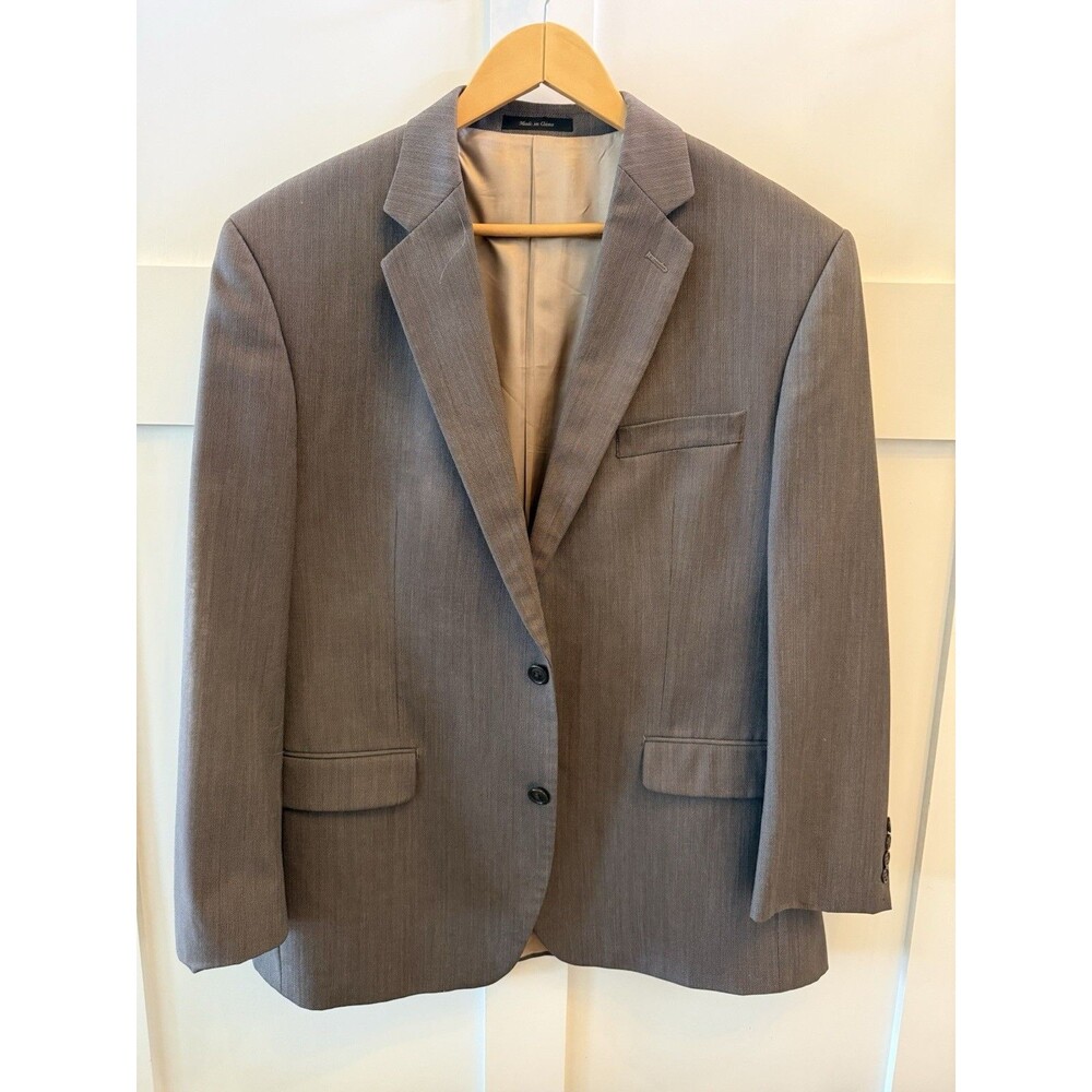 Men’s Calvin Klein Suit Blazer Tan Khaki Brown Size 43R Large
